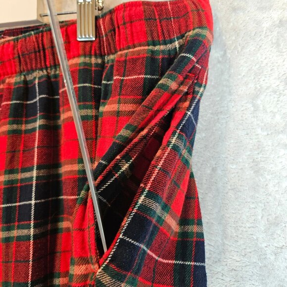 Old Navy Red Navy Plaid Flannel Pajama Set 3X Button-Up Top Drawstring Pants - Picture 9 of 13